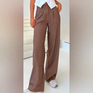 Princess Polly Chocolate Wide Leg Trousers